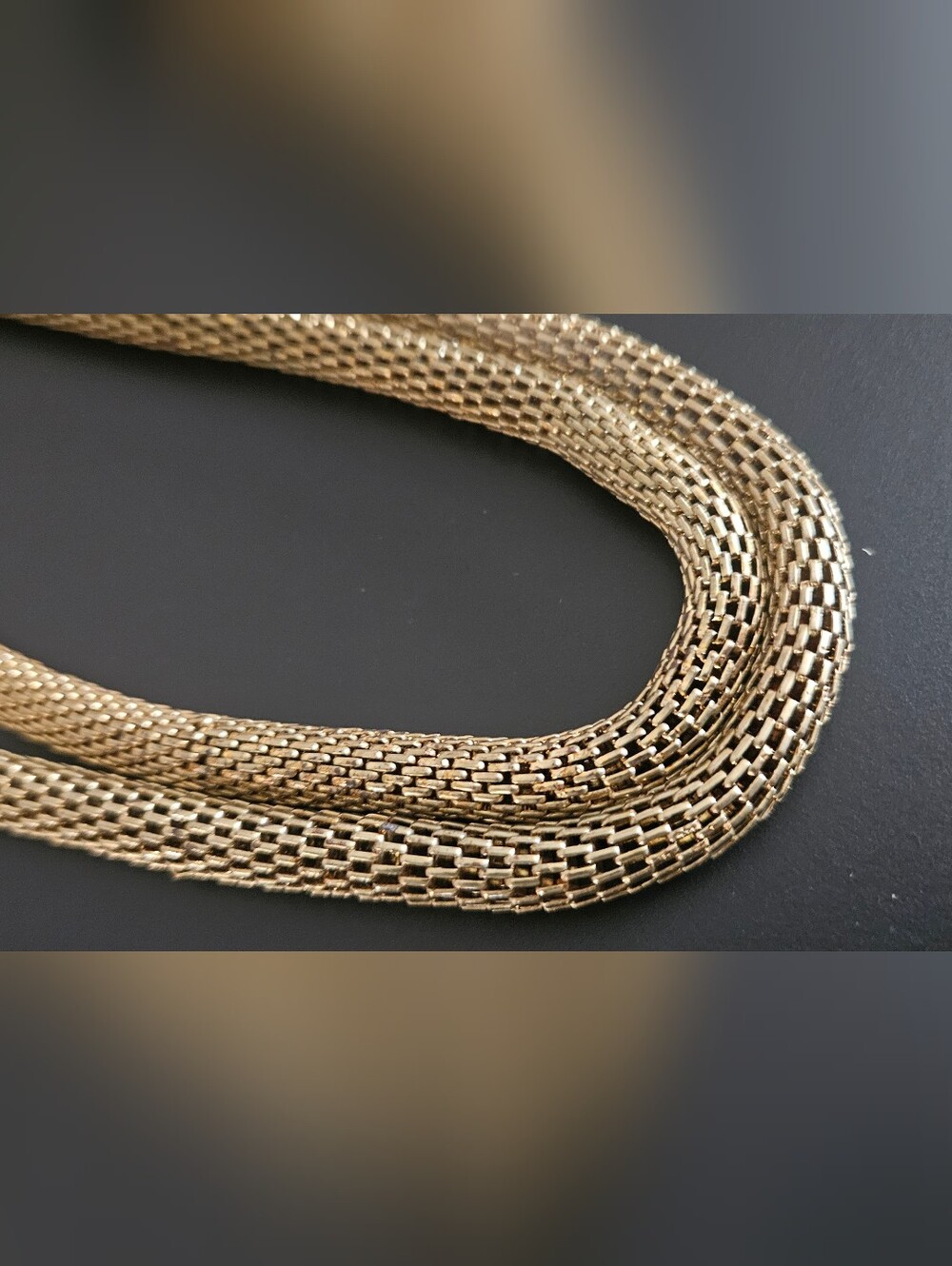 Piazza Sempione  Gold Mesh Multi-Strand Rope Necklace - Picture 3 of 7